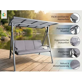 prestige home living outdoor Hollywoodschaukel Grau 3-Sitzer