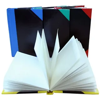 RHEITA Kladde / Notizbuch / DIN A5 / 96 Blatt / blanko / schwarz mit grünen Ecken