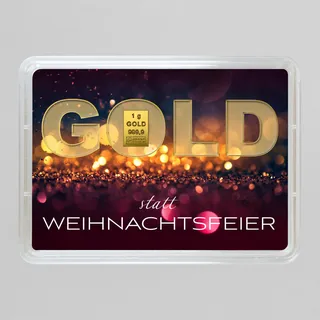 Goldbarren 1g Gold statt Weihnachtsfeier (Motivbox)