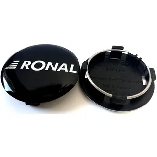 Original Ronal 64mm Nabendeckel Nabenkappe Schwarz Hochglanz Center Cap Deckel Felgendeckel