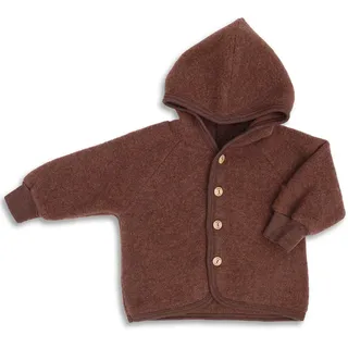 Engel - Wollfleece-Kapuzenjacke HOLZKNÖPFE in zimt melange, Gr.50/56