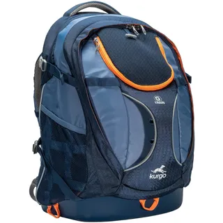 Kurgo G-Train Hunderucksack, Mit integriertem Haustierfach, Wasserfester Boden, Für Haustiere bis zu 11 kg, Navy Blau, 33 x 53,34 x 25,4 cm