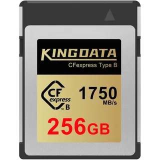 Kingdata CFexpress Typ B 256GB, bis zu 1750 MB/s Lesen, CF Express Type B Karte Speicherkarte für Kamera, Perfekt für RAW Aufnahmen & 8K Videos