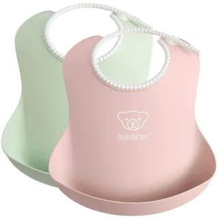 BabyBjörn Lätzchen 2-pack, Blassgrün/Blassrosa