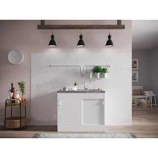 Respekta Samara Komplettspüle Unterschrank 100 cm Weiß