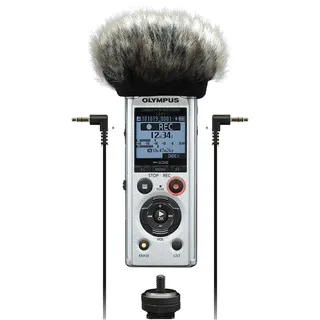 Olympus LS-P1 4 GB Hi-Res Audio-Recorder-Videogapher-Set inkl. Windschutzscheibe, Blitzschuh-Adapter, 3,5-mm-Audiokabel und 8-GB-Micro-SD-Karte