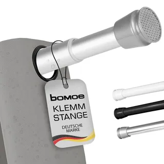 bomoe Duschvorhangstange Ohne Bohren 70-120 cm Stufenlos Ausziehbar – Duschstange Teleskopstange zum Klemmen Schwarz Spannstange ohne Bohren Rutschfest Klemmstange Gardinenstange Ohne Bohren – Neptun