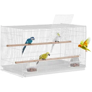 Vevor Vogelkäfig, 760x460x455mm Metallkäfig für kleine Papageien, Kanarienvögel, Nymphensittiche, Unzertrennliche, Finken, Wellensittiche, Conures, Vogelhaus für unterwegs mit Griff & Sitzstangen