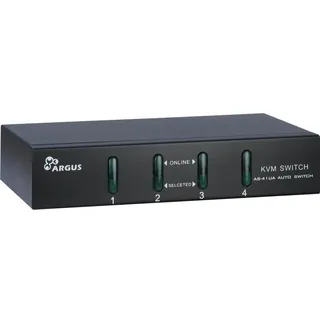 Inter-Tech Intertech 4-Port KVM-Switch, VGA USB, KVM Switch, Schwarz