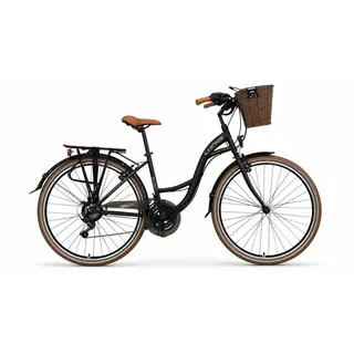 LUCHS Cityrad Feline Damenfahrrad 28 Zoll – Cityfahrrad Hollandrad – Damen Rad, 21 Gang Shimano, Kettenschaltung, 21 Gang SHIMANO, Frontkorb – Citybike für Alltag & Freizeit