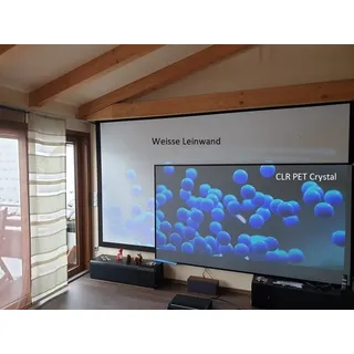 Leinwandbau.info ALR CLR PET Crystal Leinwandtuch für Ultrakurzdistanzprojektoren in 100 Zoll