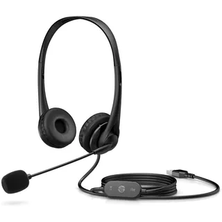 HP G2, Kabelgebunden, USB-A), Office Headset, Schwarz
