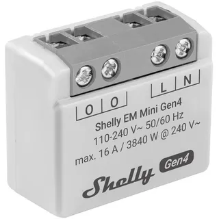 Shelly EM Mini Gen4 Unterputz Leistungsmesser max 8A 1 Kanal WLAN Matter Zigbee Bluetooth