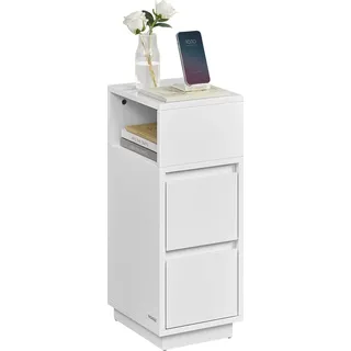 VASAGLE Nachttisch (1-St), 1er Set/2er Set, schmal, Beistelltisch mit 2 Schubladen, offenes Fach