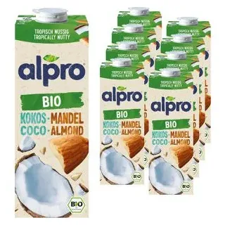 alpro Kokosdrink Kokos-Mandel, BIO, je 1 Liter, 8 Stück