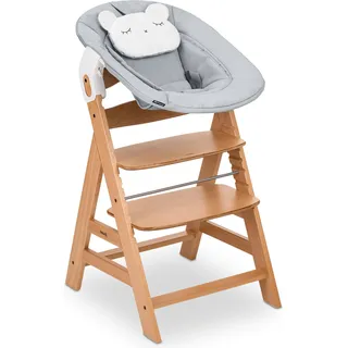 hauck Hochstuhl mit Newborn Set Alpha Premium Nature Grey, Grau