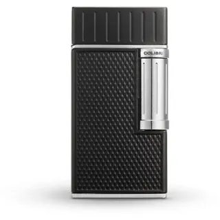 COLIBRI Julius II Feuerzeug 2er-Softflamme - schwarz/Chrome, unbefüllt