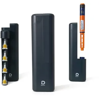 DIAVY Etui für Insulinpen – All-in-One Lösung für Diabetiker – Kompaktes Diabetes Etui mit Nadel-Fach – Sicherer Schutz für Pen & 4 Nadeln – Alles Griffbereit & Diskret