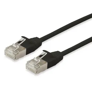 Equip 606124 Slim-Patchkabel, Cat.6A, F/FTP, 1m, Schwarz