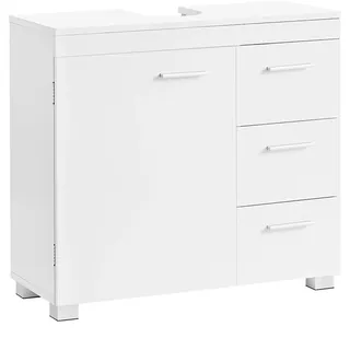 VASAGLE Waschbeckenunterschrank 30 cm x 70 cm x 64 cm Weiß