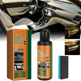 Auto Plastic Restorer Kit,Plastic Restorer for Cars,Kunststoff-Pfleger Für Auto Innenraum,Auto Plastic Black Lotion,Automotive Exterior&Interior,Can Restore The Luster of Faded Plastics&Rubbers (2)