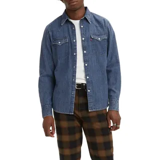 Levi's Barstow Western Standard Langarmhemd Ab935 Indigo Stonewash M