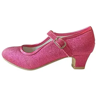 La Senorita Prinzessinnen Schuhe Fuchsia Rosa Glitzer Spanische Flamenco Schuhe für Mädchen
