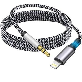 Apple MFi-zertifiziertes Aux-Kabel für iPhone, Lightning auf 3,5-mm-Klinke, geflochtenes Nylon-Audiokabel für iPhone 14 13 12 11 XS XR X 8 7 6