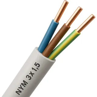 voelkner selection NYM-J 5x1,5 RG100 Mantelleitung NYM-J 5 G 1.5 mm2 Grau 100 m