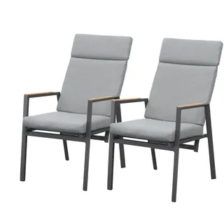 BellaVista Newport Hochlehner 57 x 57 x 111 cm grau 2 St.