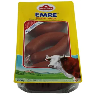 Egetürk Emre Knoblauchwurst 1kg (Egetürk Emre Kangal Sucuk 1000g) - 2er Pack