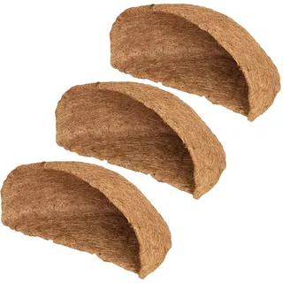 Kokos-Einsätze für Blumenkästen - Einsatz für Blumenkorb 3er Pack für Wandpflanzkästen | halbrunde Körbe für Blumenkästen, Zaunkörbe, Gartentöpfe, Blumenkästen Fibr