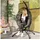 oval Schwarz 1-Sitzer mit Gestell