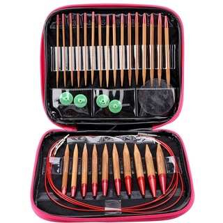 Hapivida Rundstricknadel Set, 13 Paar 2,75MM-10MM Kurze Rundstricknadel aus Holz mit Etui für Anfänger und Profis Rundstricknadeln für Socken, Ärmel, Ausschnitte Oder Garnprojekte