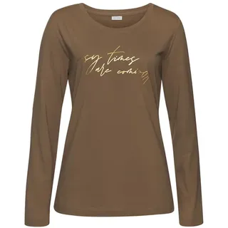 LASCANA Damen Pyjamaoberteil braun Gr.40/42