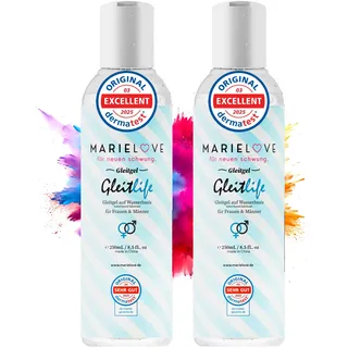 Gleitgel auf Wasserbasis 250ml – geruchlos & geschmacksneutral – für Silikon-Produkte & Massagegeräte – dermatologisch getestet – langanhaltendes Gleitmittel für Damen & Herren ((2er Pack, 250ml))