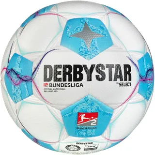 derbystar Bundesliga Brillant APS Fußball Spielball 2024/25 weiss/blau/pink 5