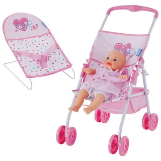 hauck 3-tlg. Puppenset - Babywippe, Buggy & Puppe (36 cm) -