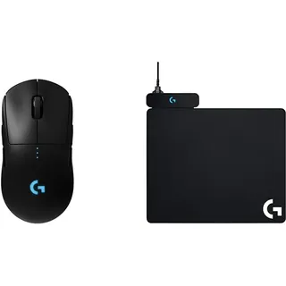 Logitech G PRO Wireless Gaming-Maus mit HERO 25K DPI Sensor + G POWERPLAY kabelloses Ladesystem