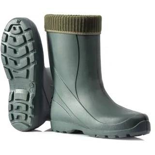 CLIMBR Leichte Gefütterte Gummistiefel Thermo Damen EVA warme Winter Stiefel Gr 36-42 mit Futter (Grün, 41) - 41 EU