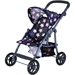 Knorrtoys 16843 - Puppenbuggy Liba - Star Blue pink
