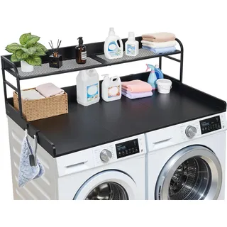Vevor Arbeitsplatte für Waschmaschine & Trockner, 137 x 69,9 cm, bis 113 kg belastbar, Schwarz