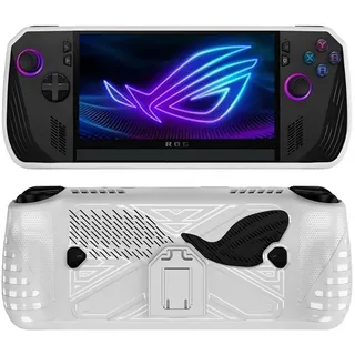 LiLiTok TPU Hülle für Asus ROG Ally X 2024 Schutzhülle, ROG Ally Z1 Extreme Gaming Konsole Anti Shock Case mit Ständer (Weiß)