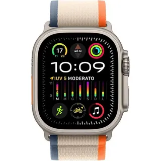 GPS + Cellular 49 mm Titangehäuse natur, Trail Loop orange/beige M/L