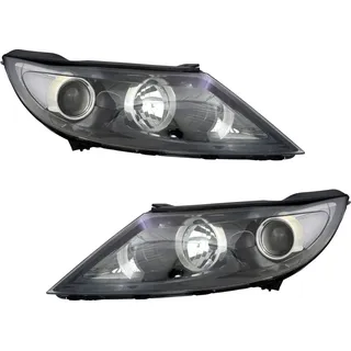 TYC Scheinwerfer Set für Kia Sportage 3 SL 09- Halogen H7 Schwarz LWR