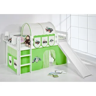 Lilokids Hochbett Spielbett JELLE Trecker - Hochbett - mit Rutsche und Vorhang