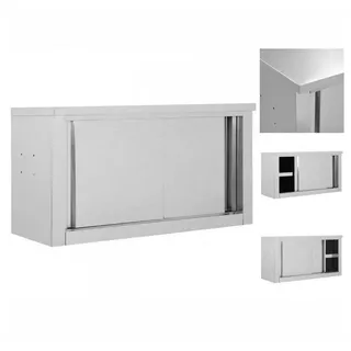 vidaXL Wandhängeschrank mit Schiebetüren 90×40×50 cm Edelstahl