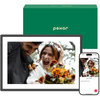 pexar by Lexar Digital Photo Frame, FAZ Kaufkompass Test Winner, 10.1 Inch Anti-Glare IPS Touch Screen, Wi-Fi Digital Photo Frame with 32 GB to Give as a Gift, Share Photos/Videos via Frameo App