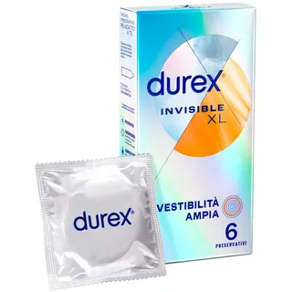 Durex Invisible Kondome ultradünn mit hoher Empfindlichkeit XL, extragroß, 6 Kondome