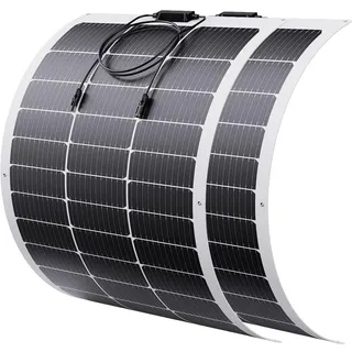 400W Flexibles Solarmodul (2x200W Solarpanel) – Monokristallines Silizium, 24V/12V, Semi-Flexibel | Off-Grid Ladegerät für RV, Boot, Kabine, Van, Auto, Ideal für Unebenheiten Oberflächen